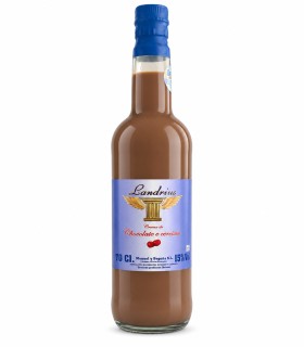 Botella de crema de chocolate y cereza Landrius de 70 cl