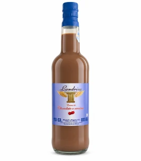 Botella de crema de chocolate y cereza Landrius de 70 cl