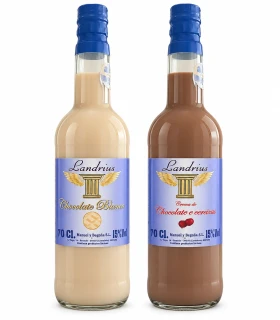 Pack Landrius con crema de chocolate blanco y crema de chocolate y cereza