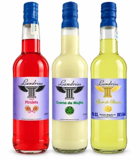 Pack Landrius con licor de piruleta, crema de mojito y licor de limón